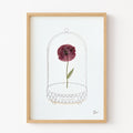 Affiche "L'Amour Véritable" - Herbier coquelicot séché - Format A3