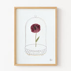 Affiche "L'Amour Véritable" - Herbier coquelicot séché - Format A3