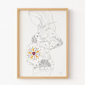 Affiche maternité "Mère-Veilleuse", Mandala herbier de fleurs séchées