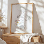 Affiche maternité "Mère-Veilleuse" – Mandala herbier de fleurs séchées