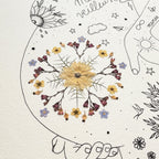 Affiche maternité "Mère-Veilleuse" – Mandala herbier de fleurs séchées